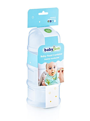 Baby Jem Katlı Toz Mama Kabı - Mavi
