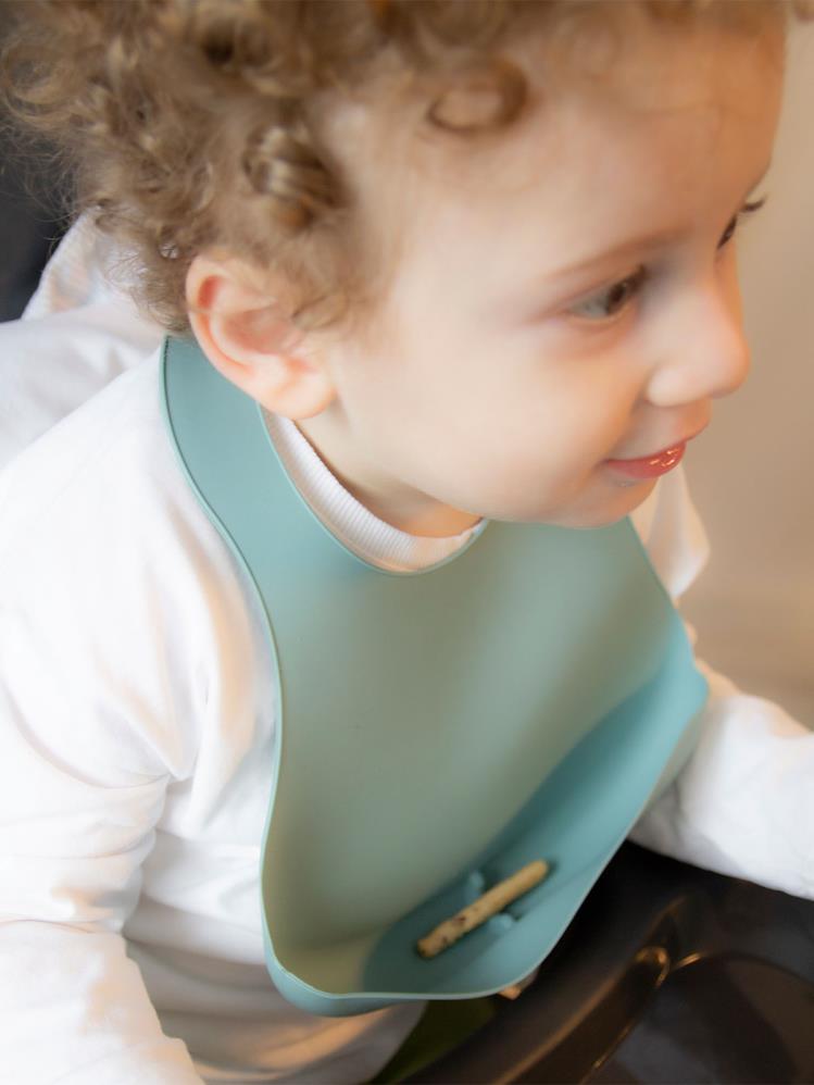 Babyjem Mini Silikon Önlük - Yeşil