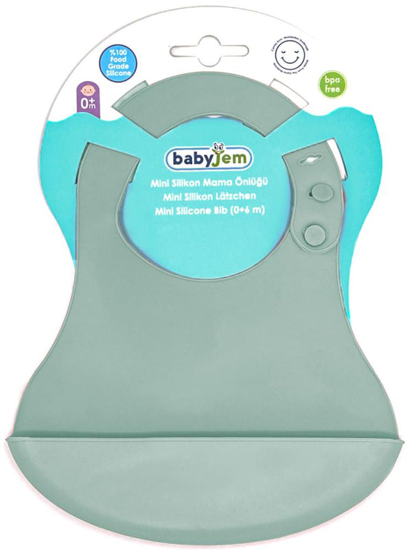 Babyjem Mini Silikon Önlük - Yeşil