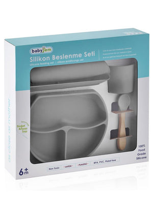 Babyjem Silikon Beslenme Seti - Gri