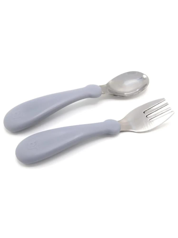 Babyjem Paslanmaz Celık Catal Kasık Setı - Gri