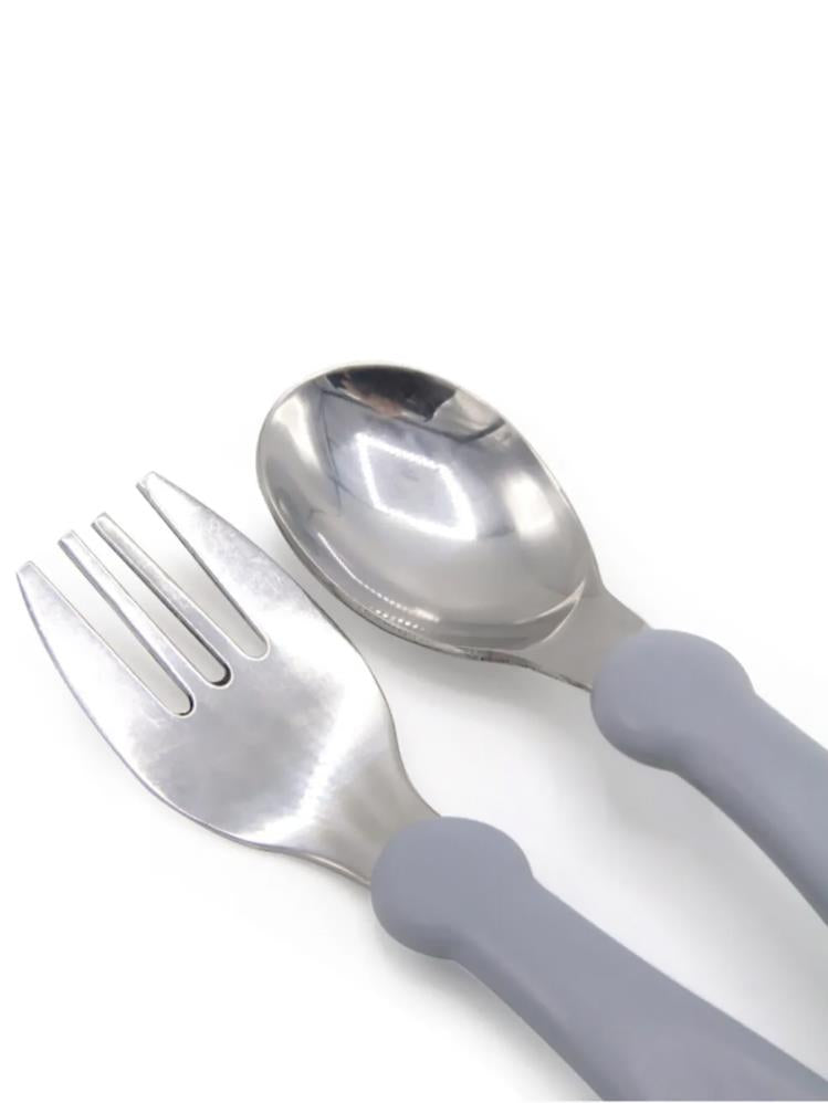 Babyjem Paslanmaz Celık Catal Kasık Setı - Gri