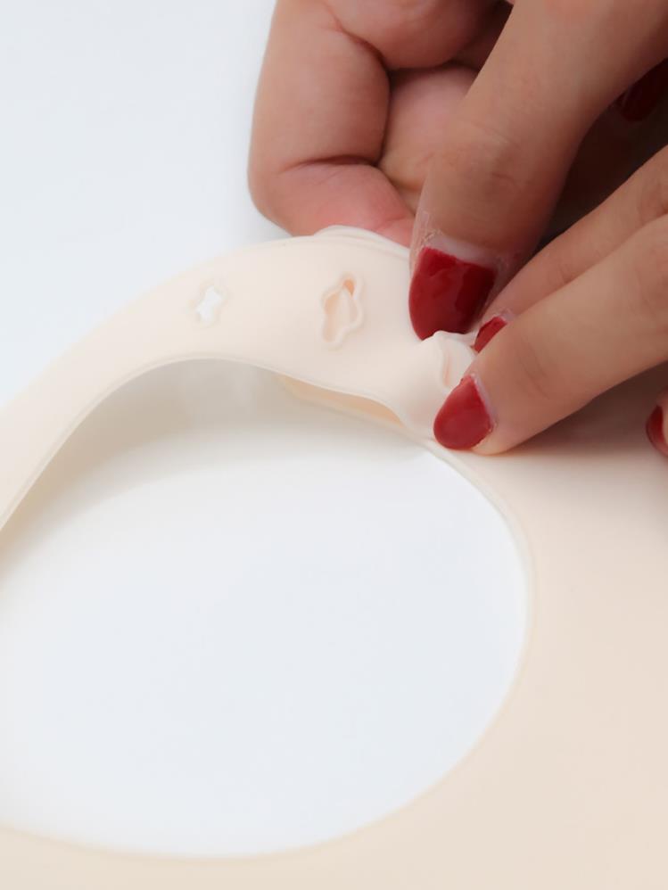 Babyjem Mini Silikon Önlük - Ekru