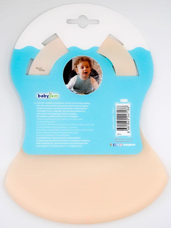 Babyjem Mini Silikon Önlük - Ekru
