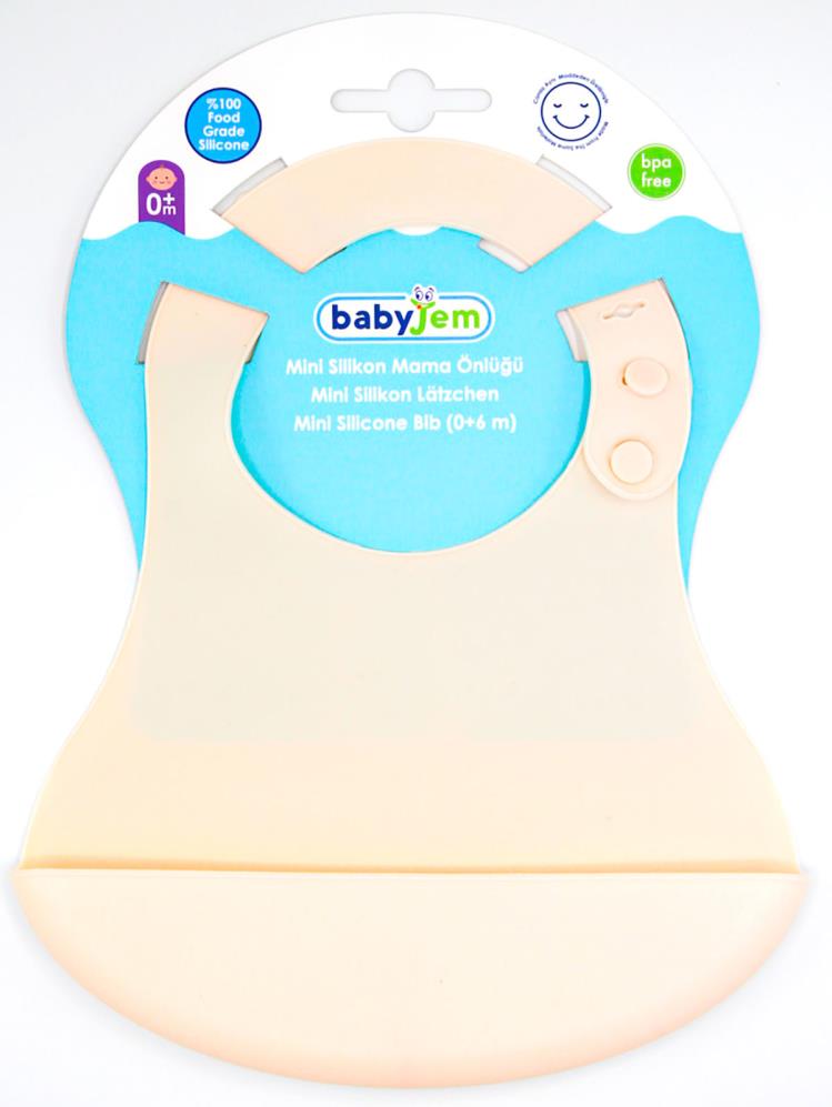 Babyjem Mini Silikon Önlük - Ekru