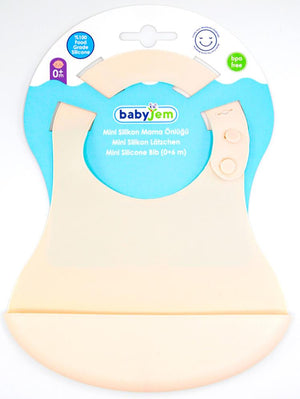 Babyjem Mini Silikon Önlük - Ekru