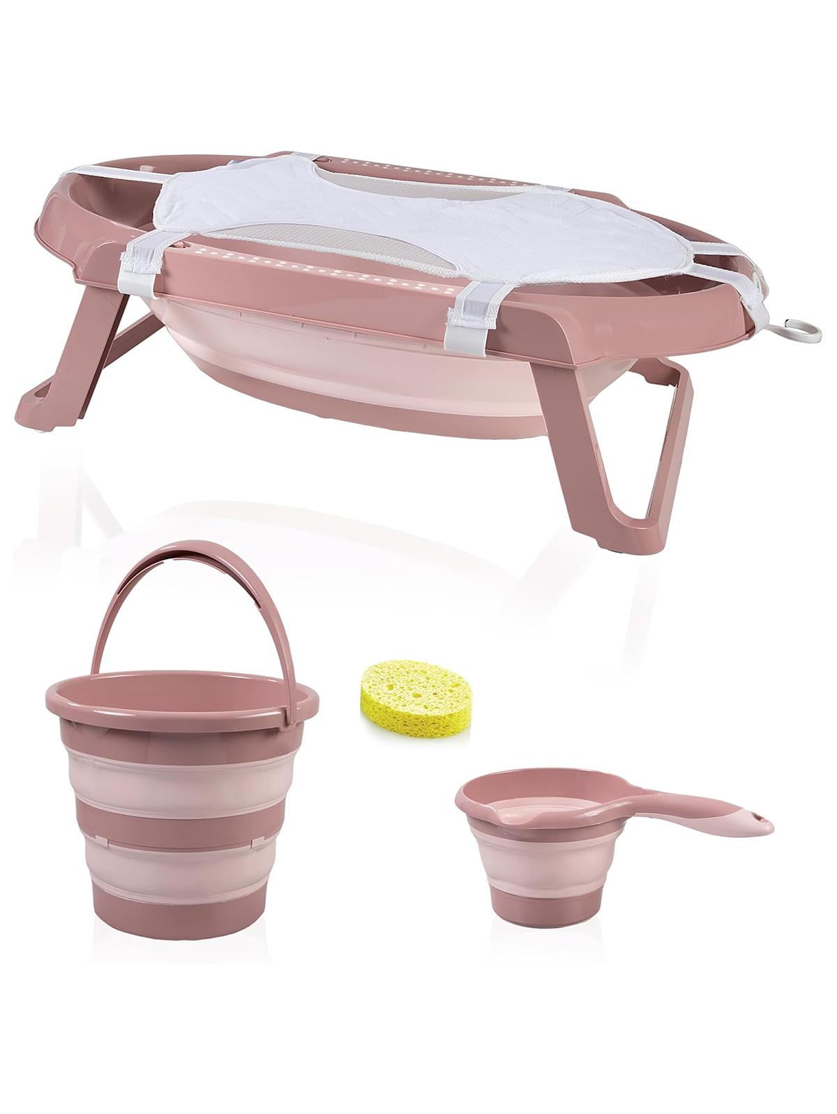 Babyjem Katlanır Banyo Seti 5'li - Pudra