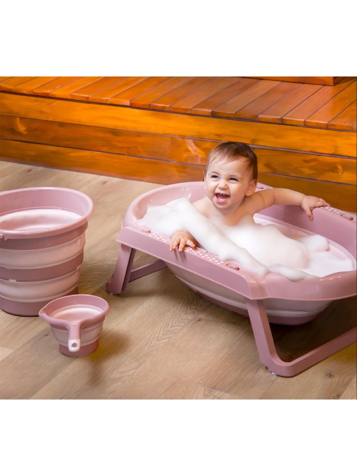 Babyjem 3'lü Katlanır Banyo Set - Pudra