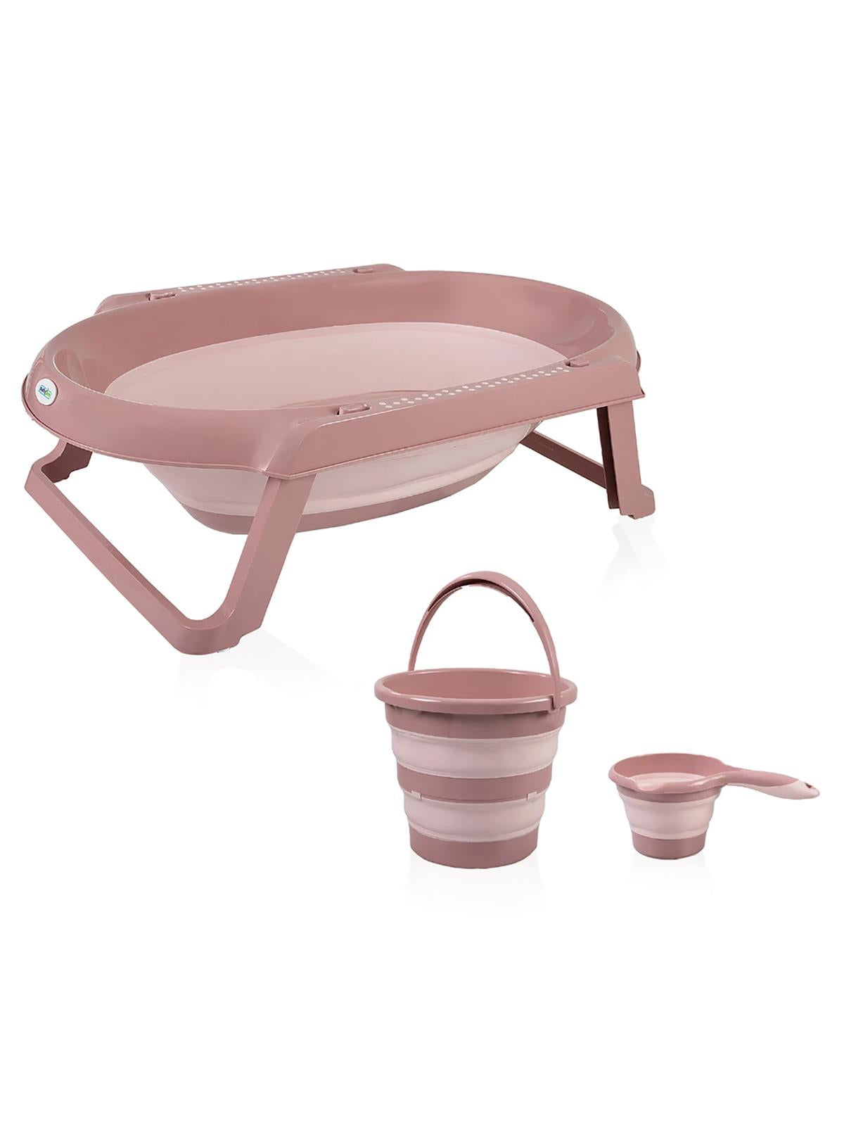 Babyjem 3'lü Katlanır Banyo Set - Pudra