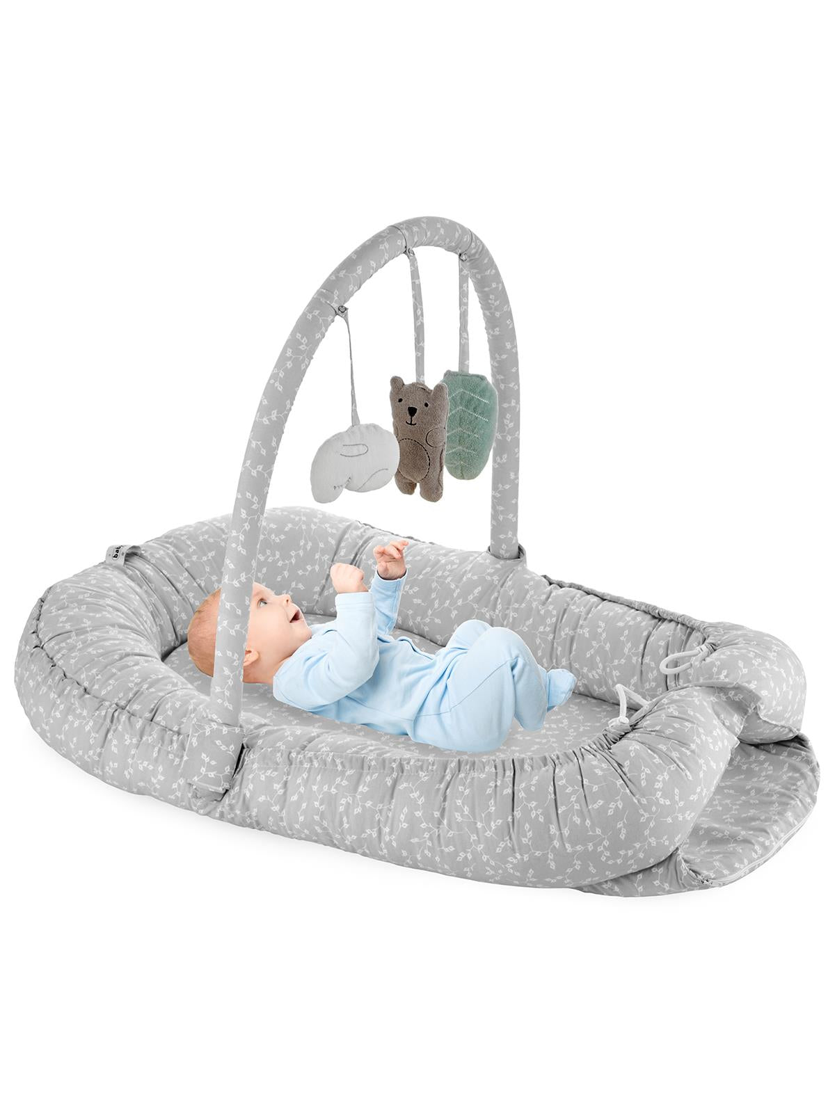 Babyjem Oyuncaklı Anne Baba Yanı Yatağı - Gri
