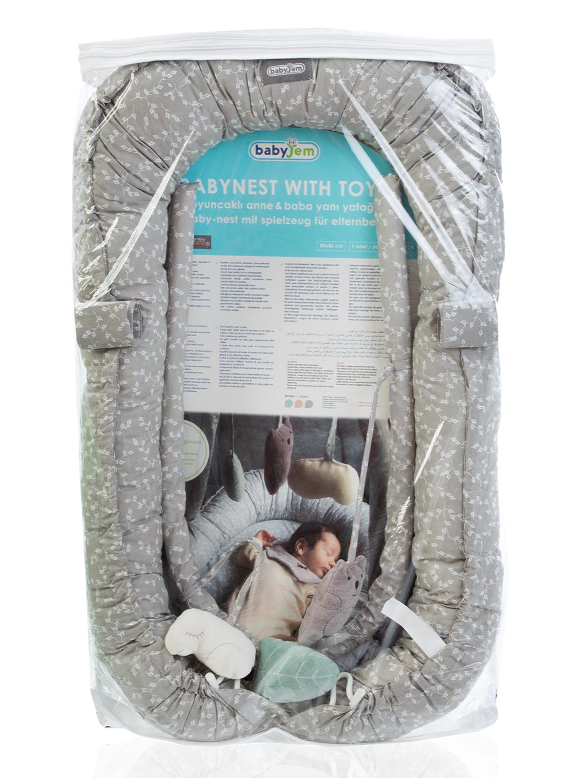 Babyjem Oyuncaklı Anne Baba Yanı Yatağı - Gri