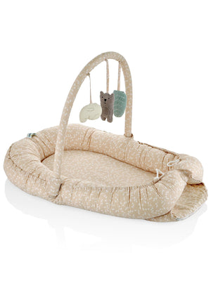 Babyjem Oyuncaklı Anne Baba Yanı Yatağı - Pudra