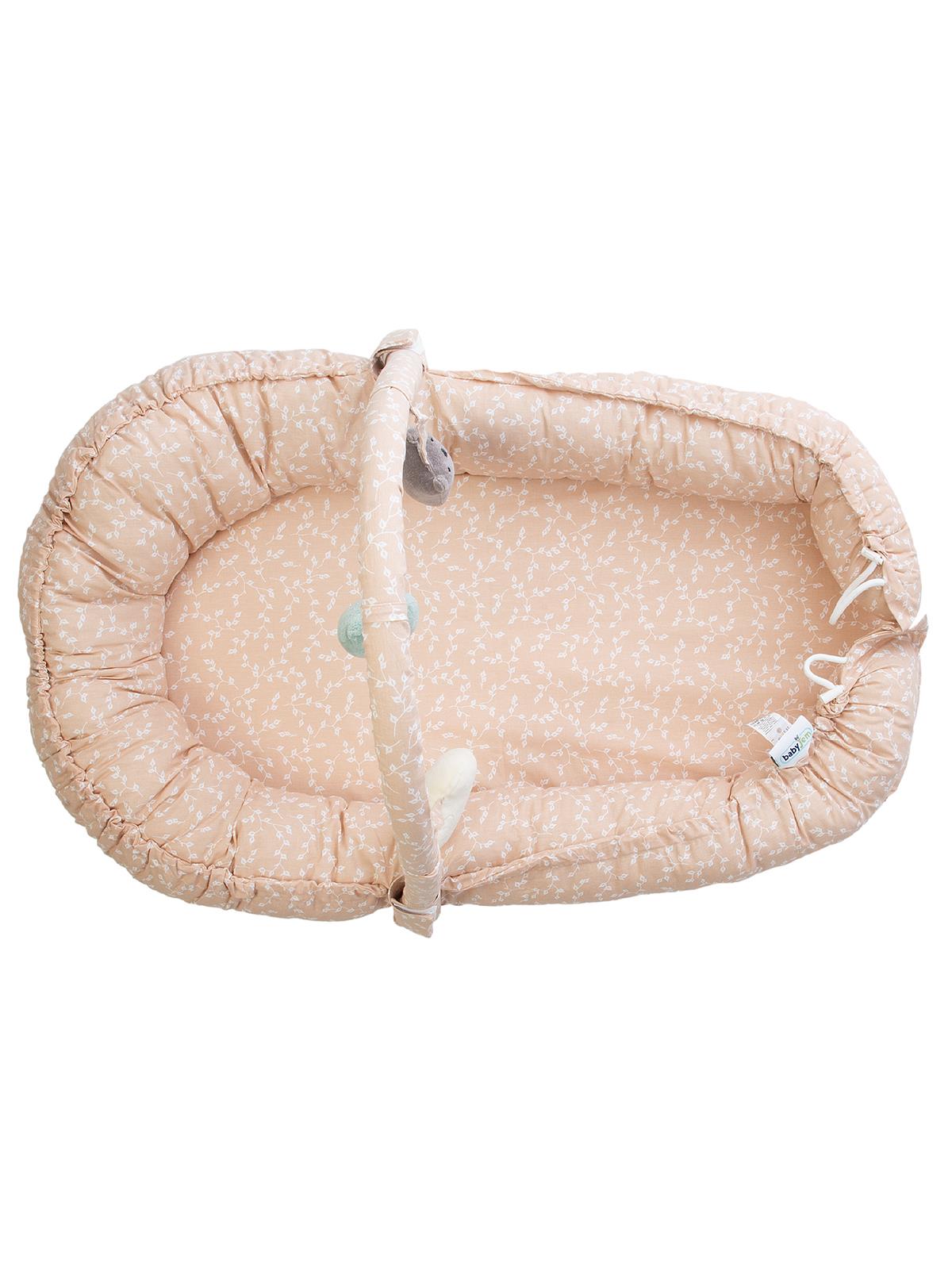 Babyjem Oyuncaklı Anne Baba Yanı Yatağı - Pudra