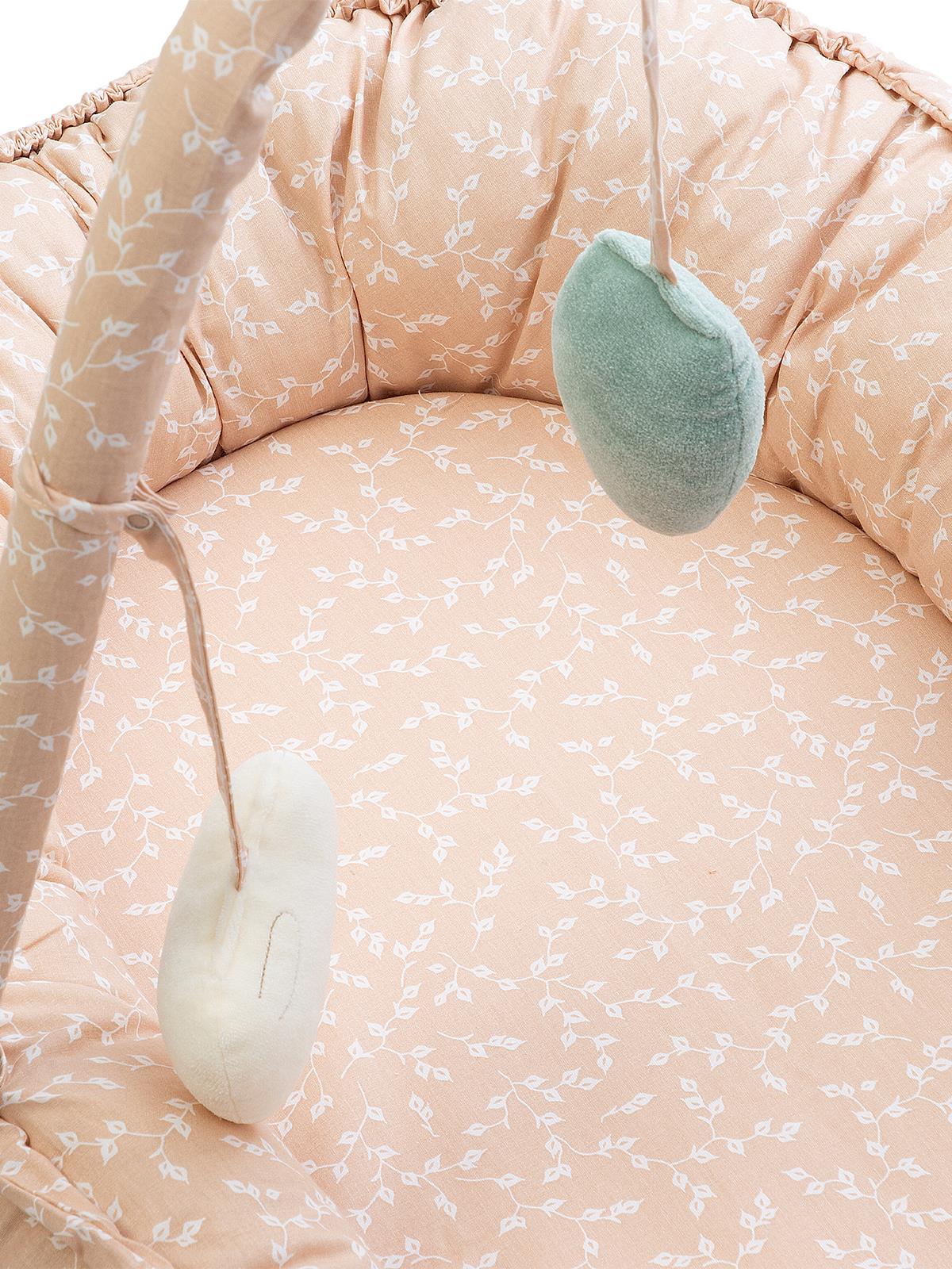 Babyjem Oyuncaklı Anne Baba Yanı Yatağı - Pudra