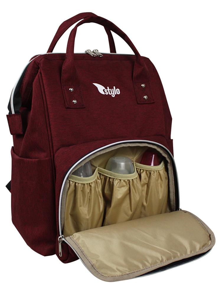 Stylo Star Takım Baskılı Just Bebek Bakım Çantası ve Termos Çanta  - Bordo