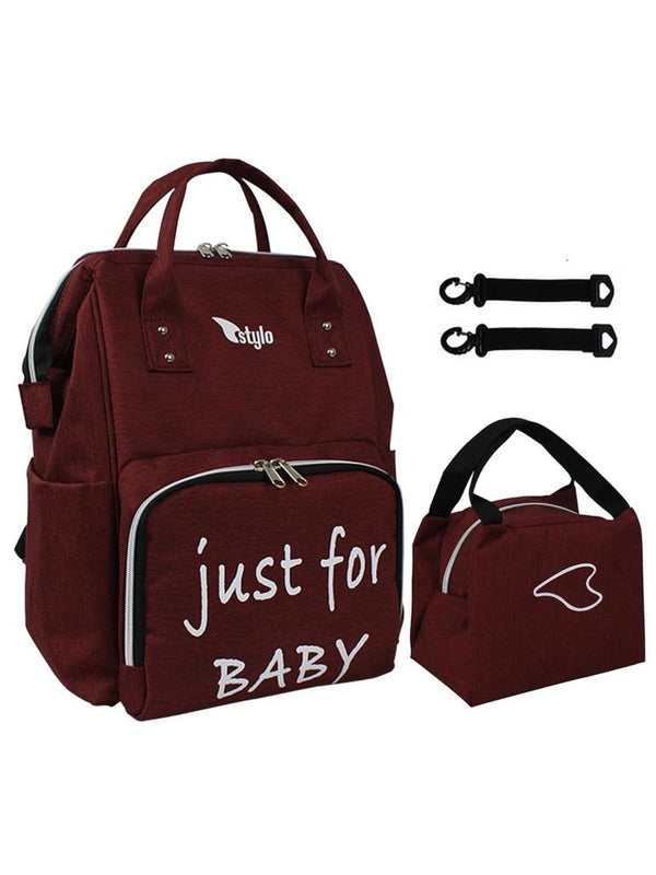 Stylo Star Takım Baskılı Just Bebek Bakım Çantası ve Termos Çanta  - Bordo