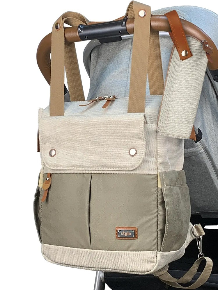 Stylo Platinum (2 In 1) Anne Bebek Bakım Sırt Ve Omuz Çantası - Bej