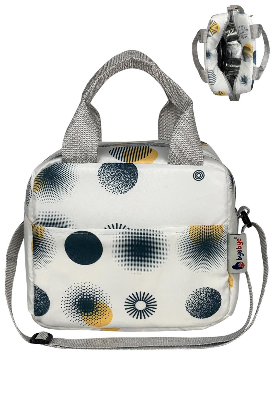 Stylo Çanta  Bye Bye Lunch Omuz Askılı Beslenme Çantası ve Termos Yemek Taşıma Çantası - Gri