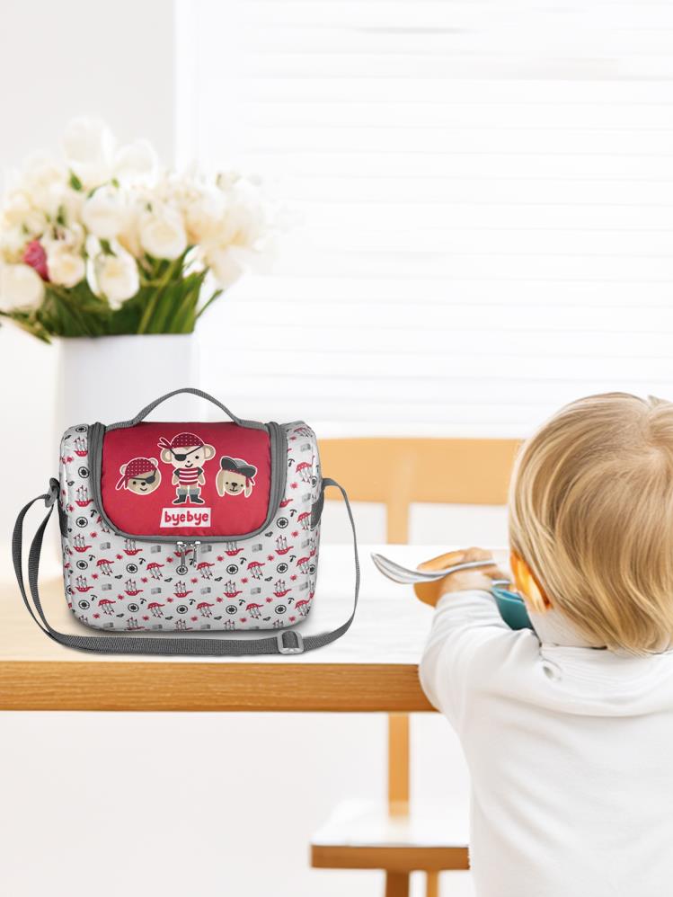 Bye Bye Yummy El ve Omuz Termos Beslenme Çantası - Kırmızı