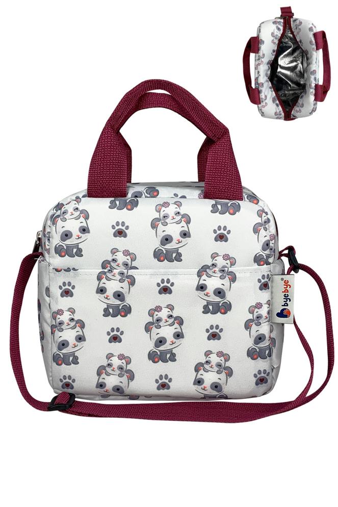 Stylo Bye Bye Lunch Omuz Askılı Beslenme Çantası ve Termos Yemek Taşıma Çantası - Bordo