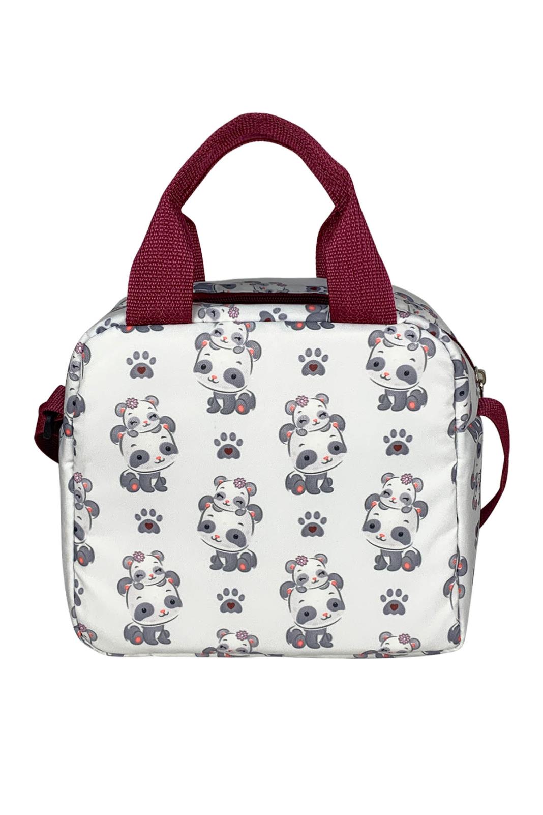 Stylo Çanta  Bye Bye Lunch Omuz Askılı Beslenme Çantası ve Termos Yemek Taşıma Çantası - Bordo