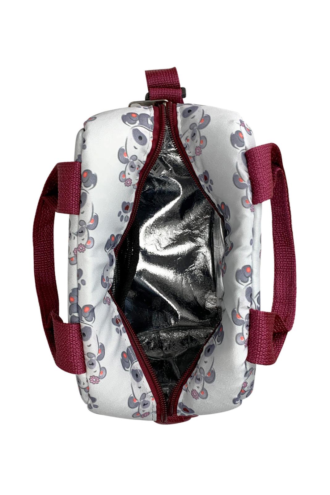 Stylo Çanta  Bye Bye Lunch Omuz Askılı Beslenme Çantası ve Termos Yemek Taşıma Çantası - Bordo