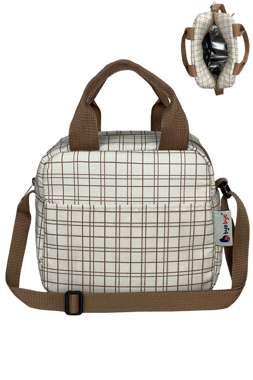 Stylo Çanta  Bye Bye Lunch Omuz Askılı Beslenme Çantası ve Termos Yemek Taşıma Çantası - Bej