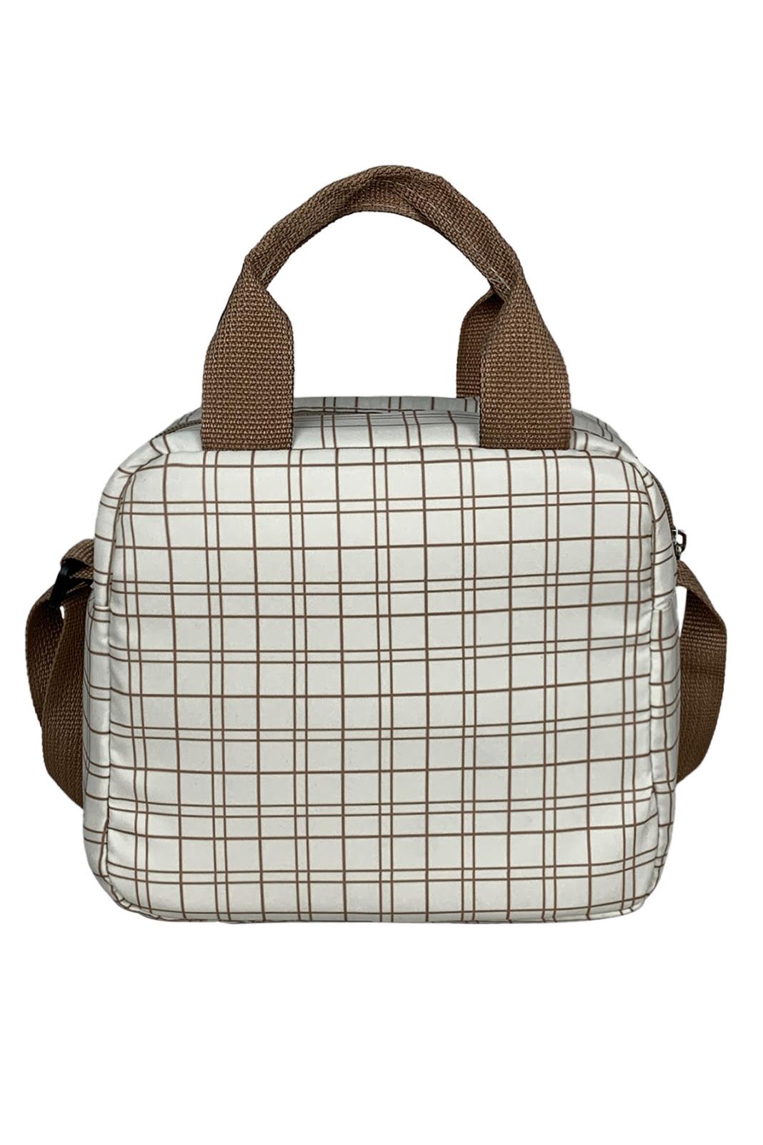 Stylo Çanta  Bye Bye Lunch Omuz Askılı Beslenme Çantası ve Termos Yemek Taşıma Çantası - Bej