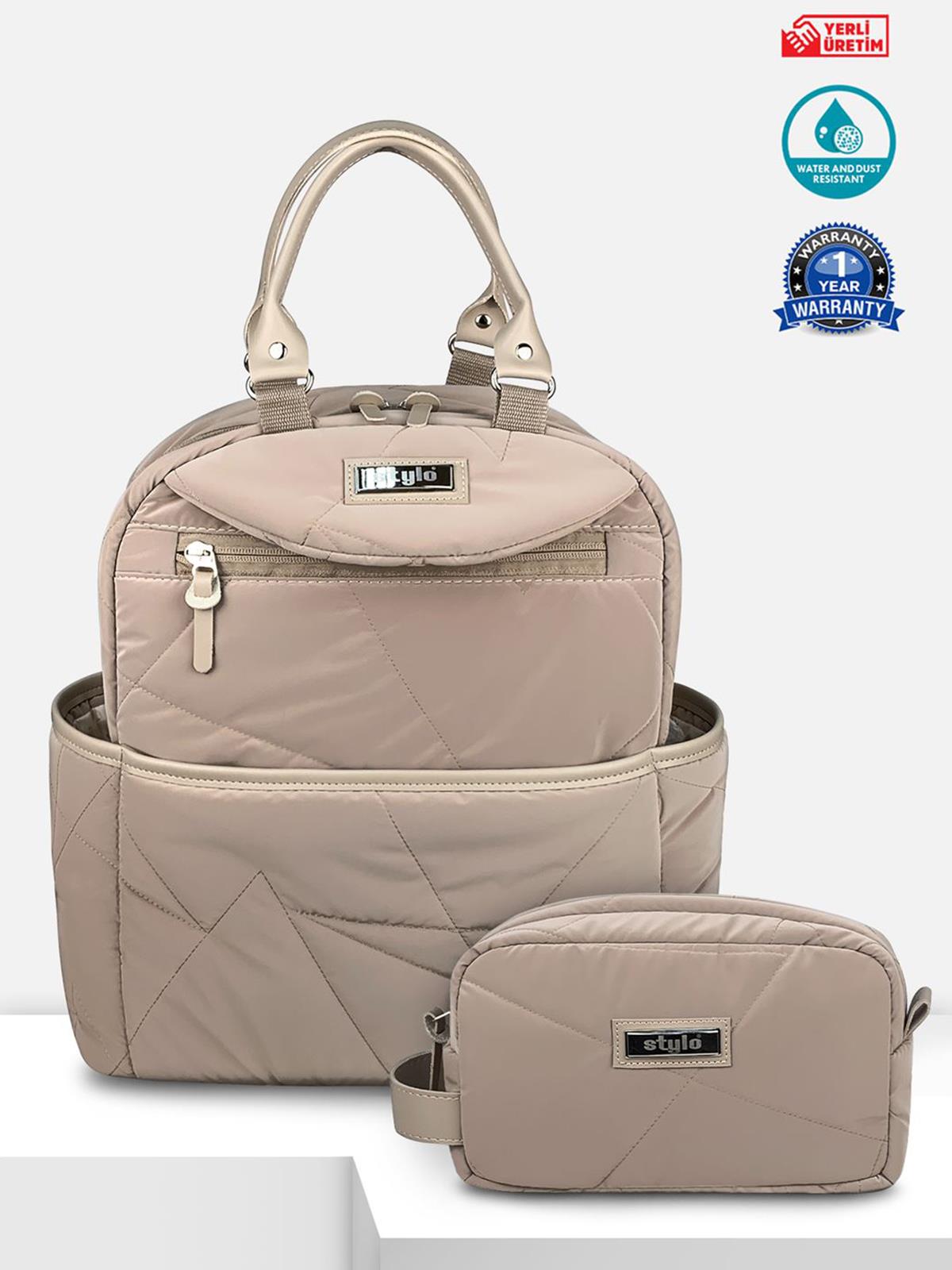 Stylo Powder Anne Bebek Bakım ve Kadın Çantası - Bej