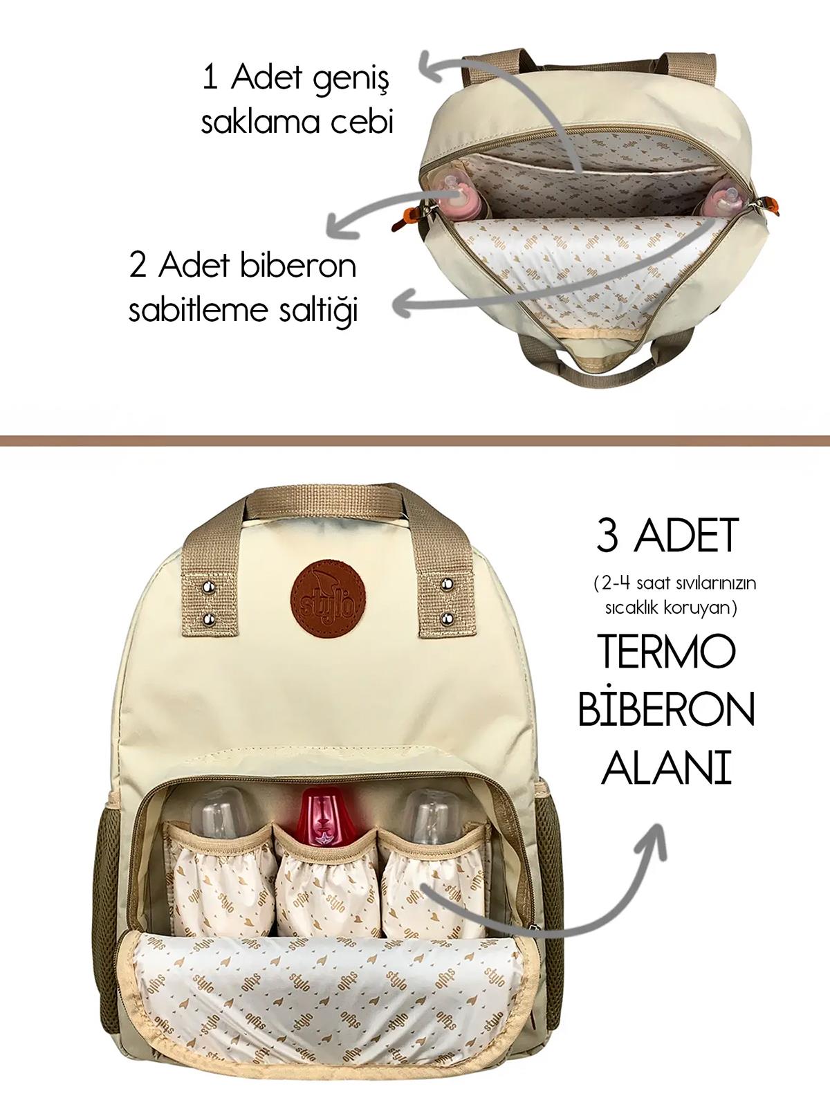 Stylo Popi Anne Bebek Bakım ve Sırt Çantası - Bej