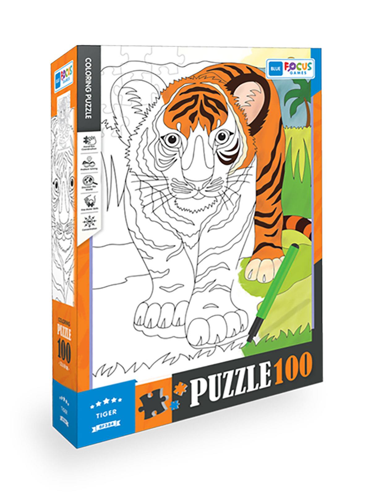 Blue Focus Kaplan Boyanabilir 100 Parça Puzzle