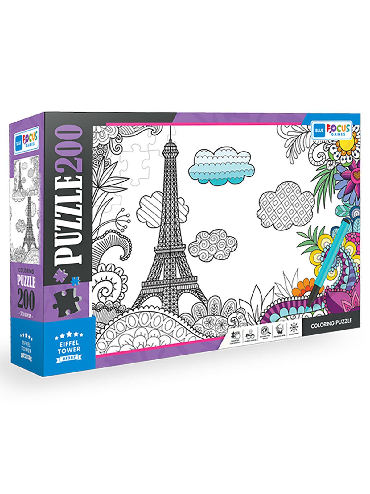 Blue Focus Eyfel Kulesi Boyanabilir Puzzle 200 Parça