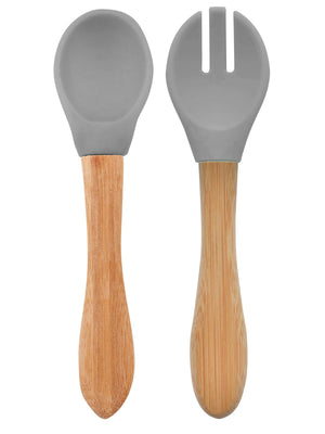 Minik-O OiOi Mama Kaşığı + Çatal - Gri