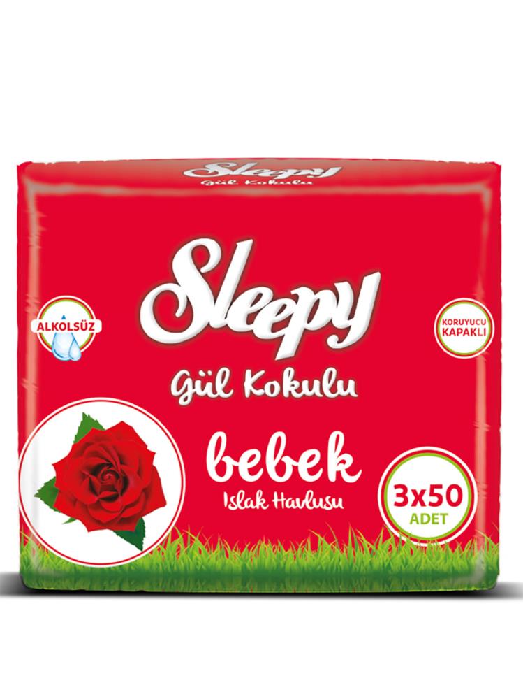 Sleepy Gül Kokulu Islak Havlu 3x50 Adet