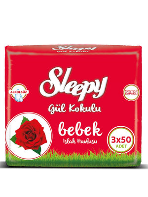 Sleepy Gül Kokulu Islak Havlu 3x50 Adet