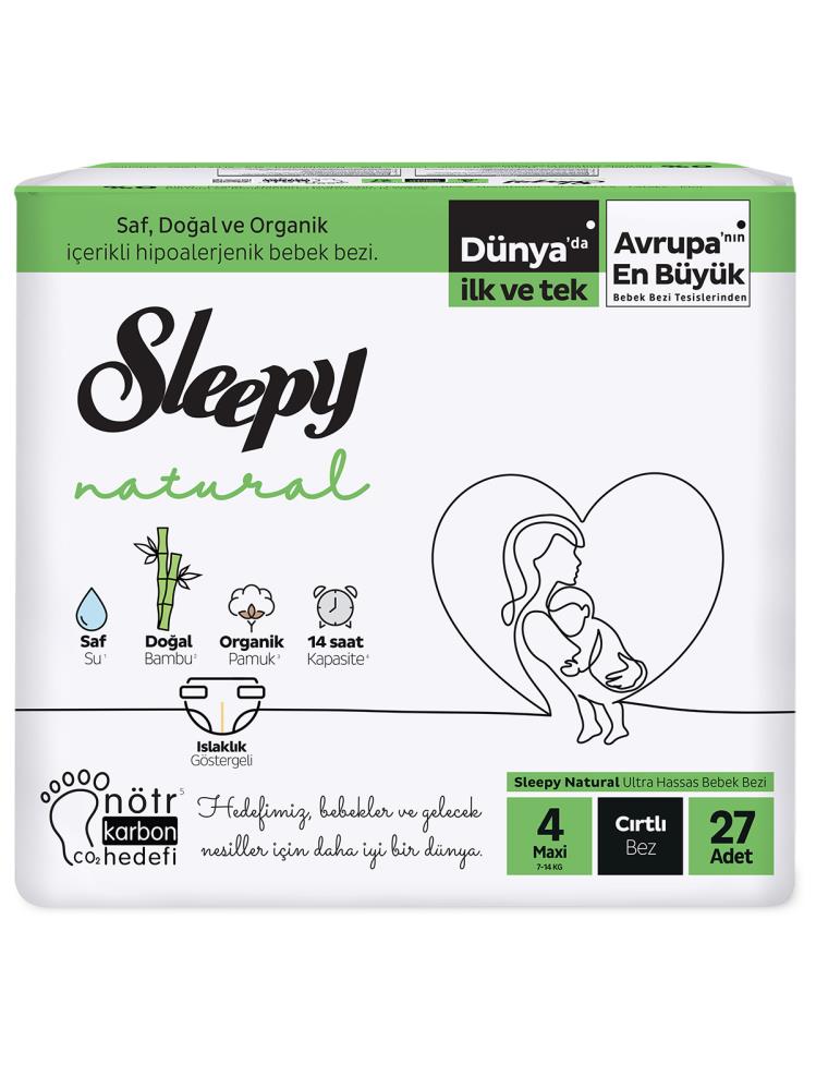Sleepy Natural Bebek Bezi 4 Numara Maxi 27 Adet