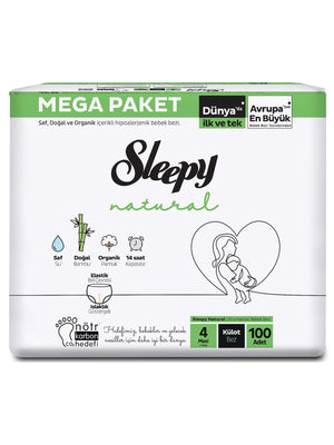 Sleepy Natural Mega Paket 4 Beden Maxi Külot Bez 100 Adet