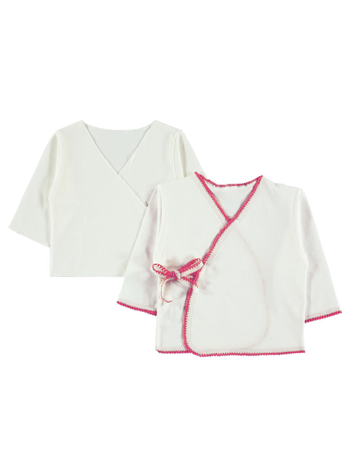 Civil Baby a Renkli Dantelli 0-1 Ay Unisex İç Dış Zıbın Takımı - Pembe