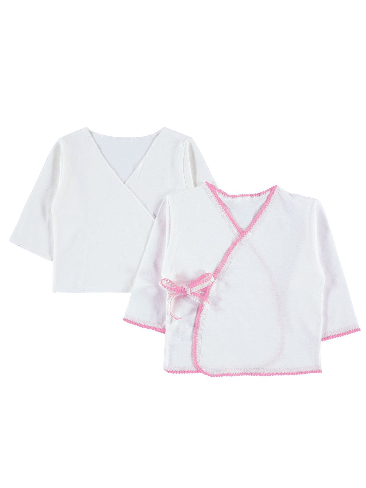 Civil Baby a Renkli Dantelli 0-1 Ay Unisex İç Dış Zıbın Takımı - Pembe