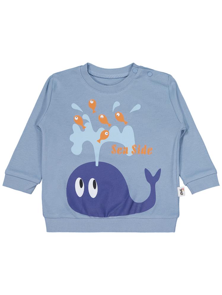 Civil Baby Bebek Bisiklet Yaka Takım 6-18 Ay - Mavi