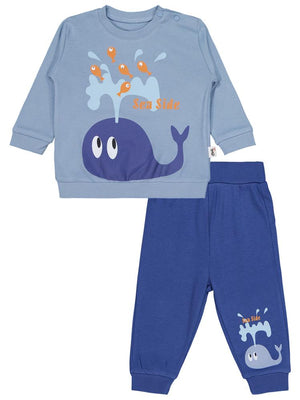 Civil Baby Bebek Bisiklet Yaka Takım 6-18 Ay - Mavi