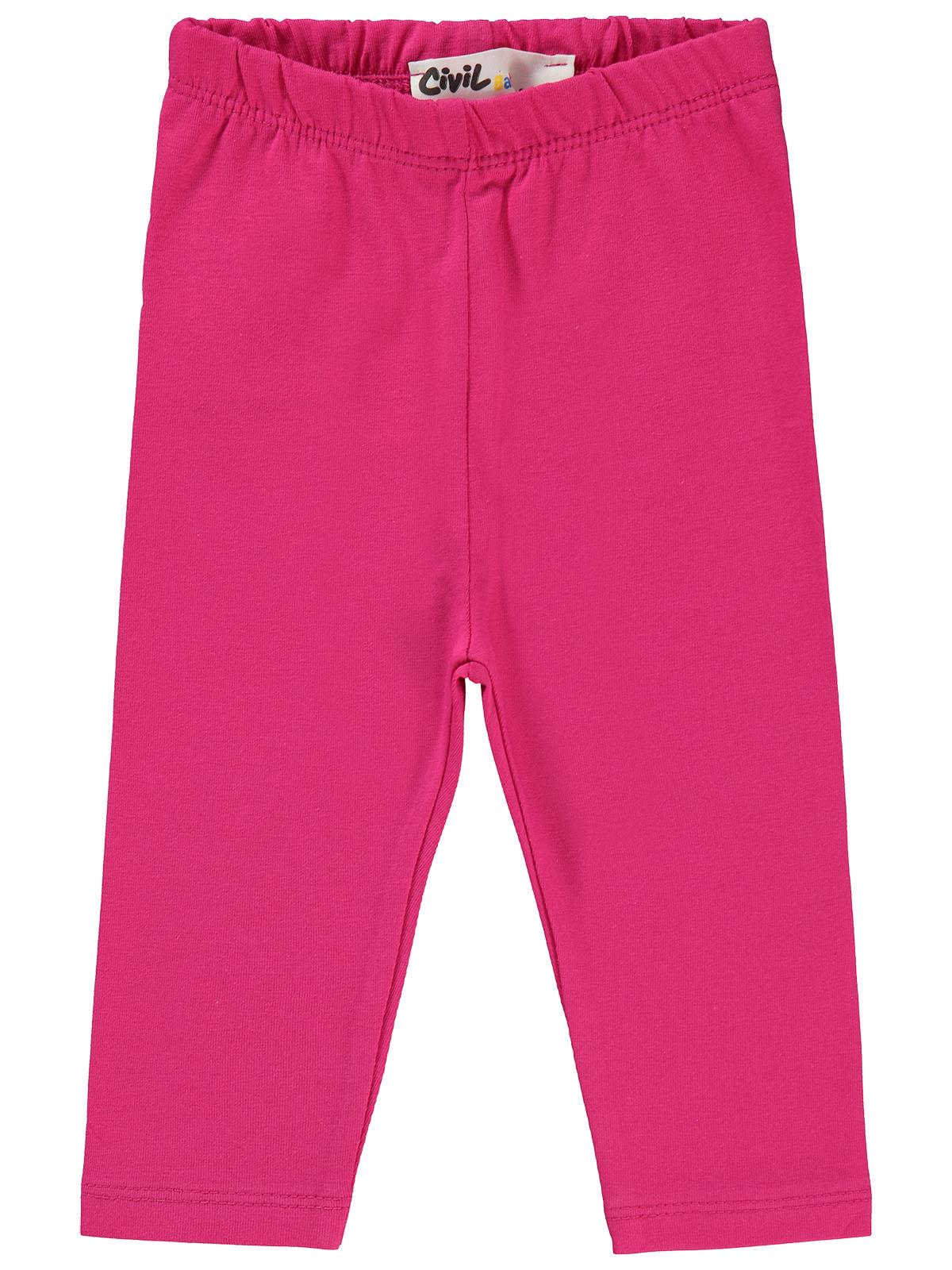 Civil Baby Düz Model Yan Dikişsiz 6-18 Ay Uzun Tayt - Fusya
