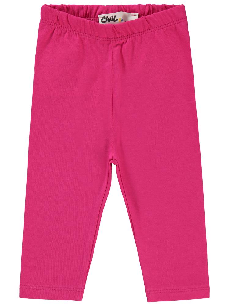 Civil Baby Düz Model Yan Dikişsiz 6-18 Ay Uzun Tayt - Fusya