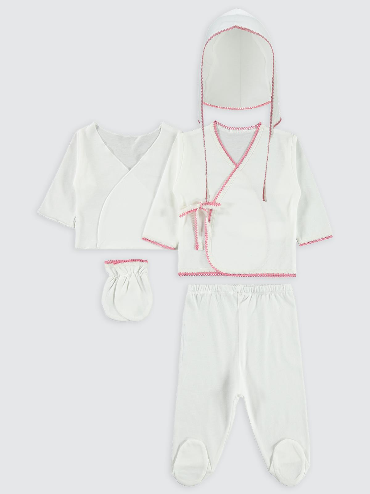 Civil Baby ya Renkli Dantelli 0-1 Ay Unisex Acil Bakım Seti - Pembe