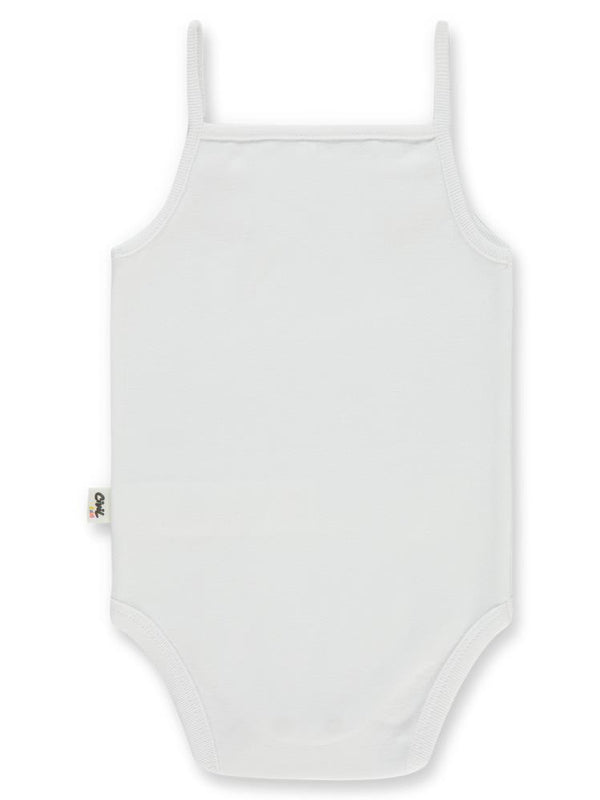 Civil Baby Penye İp Askılı Dantelli 2-3 Yaş Kız Çıtçıtlı Badi - Beyaz