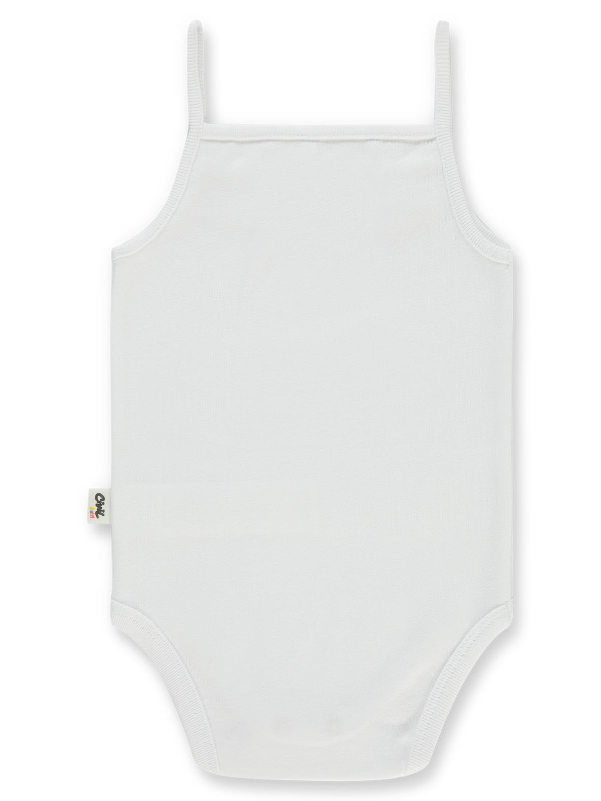 Civil Baby İp Askılı Dantelli 12-24 Ay Kız Çıtçıtlı Badi - Beyaz