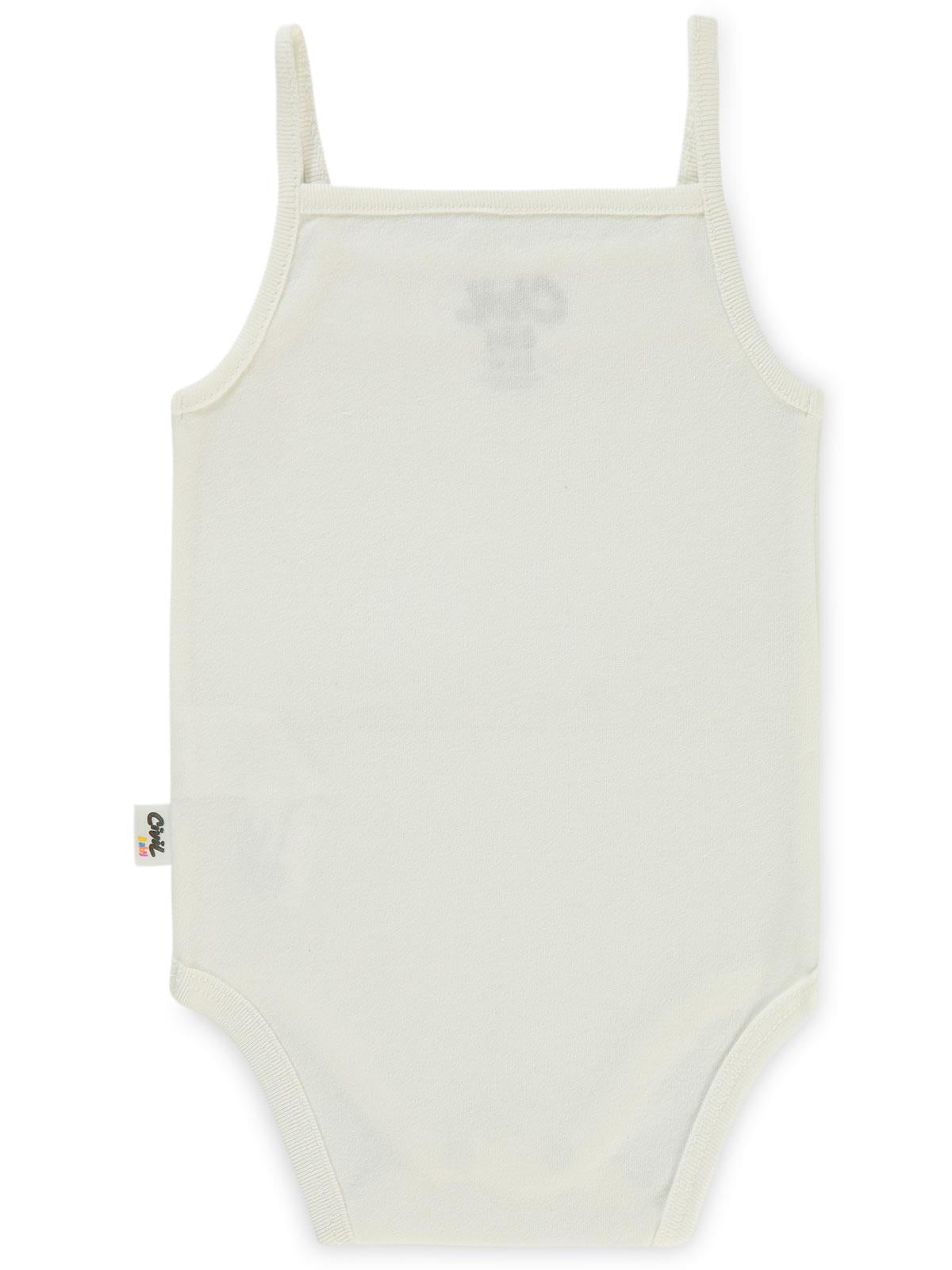 Civil Baby İp Askılı Dantelli 12-24 Ay Kız Çıtçıtlı Badi - Ekru