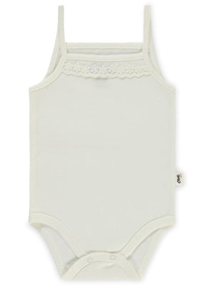 Civil Baby Penye İp Askılı Dantelli 2-3 Yaş Kız Çıtçıtlı Badi - Ekru