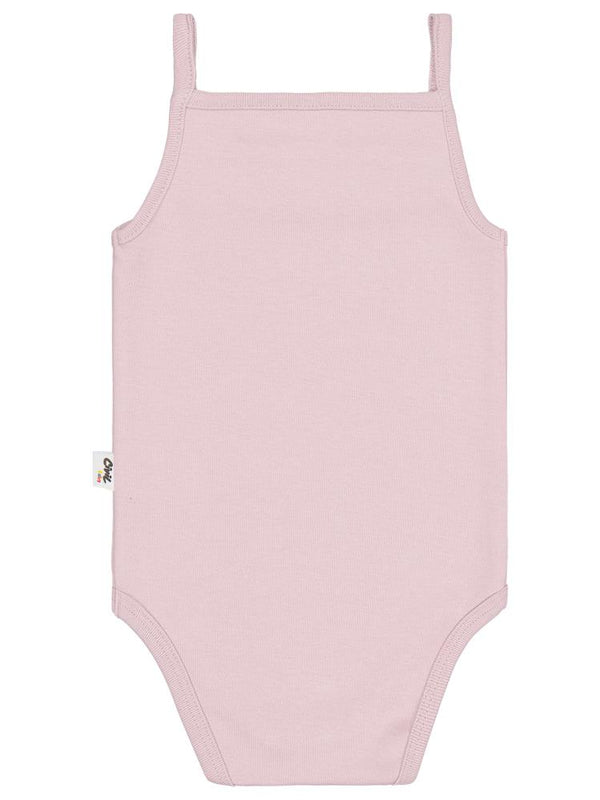 Civil Baby Penye İp Askılı Dantelli 3-9 Ay Kız Çıtçıtlı Badi - Pembe