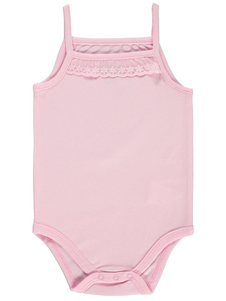 Civil Baby İp Askılı Dantelli 12-18 Ay Kız Çıtçıtlı Badi - Pembe